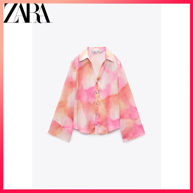 ZARA Áo Sơ Mi Lụa satin Thời Trang Xuân Hè 2022 Cho Nữ