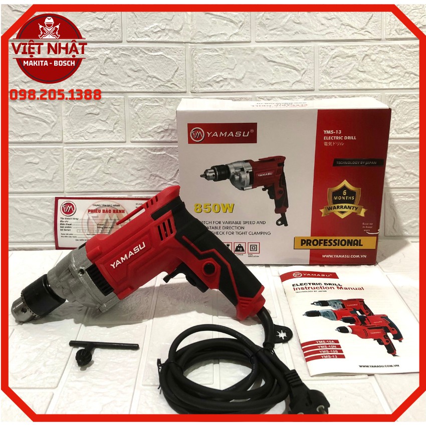 Máy khoan điện bắt vít YAMASU-13.Đường kính mũi : Ø 13mm,điện áp: 220V – 50Hz