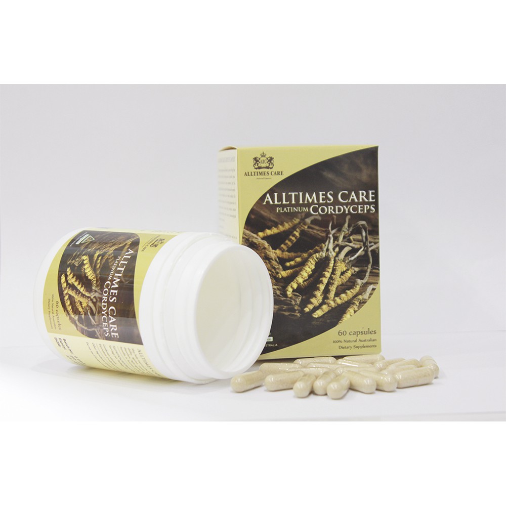 Thực phẩm bảo vệ sức khỏe Đông trùng hạ thảo ALLTIMES CARE PLATINUM CORDYCEPS - Hộp 60 viên