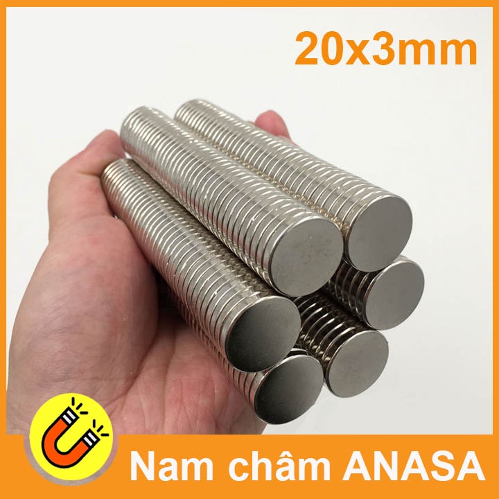 Nam châm đất hiếm neodymium 20x3mm từ tính khỏe N35