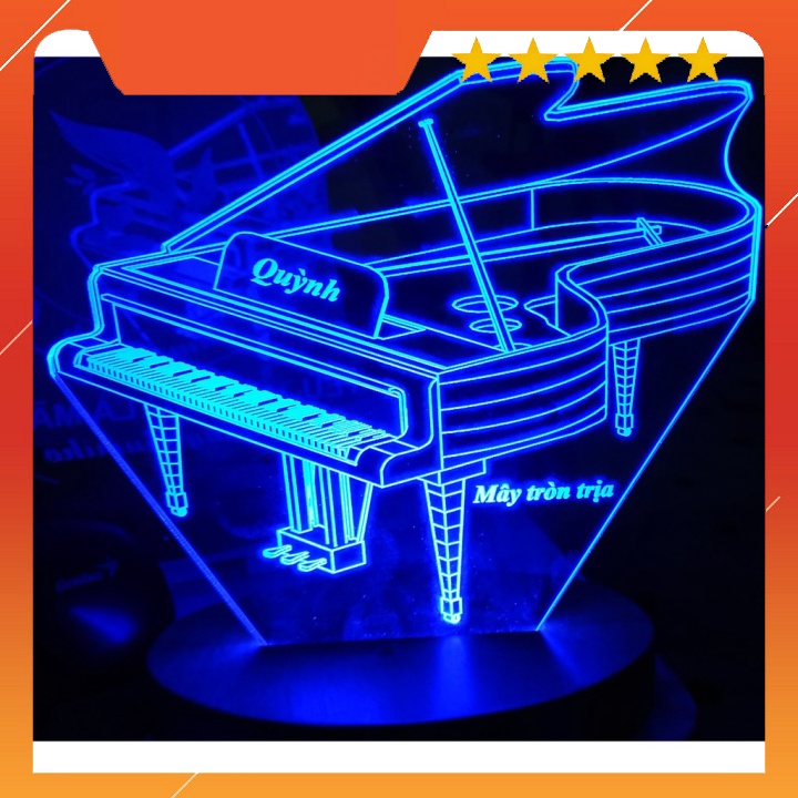 Đèn Led 3D 16 Màu❤️CAO CẤP❤️Đèn Ngủ Mẫu Đàn Piano Đẹp Sang Trọng