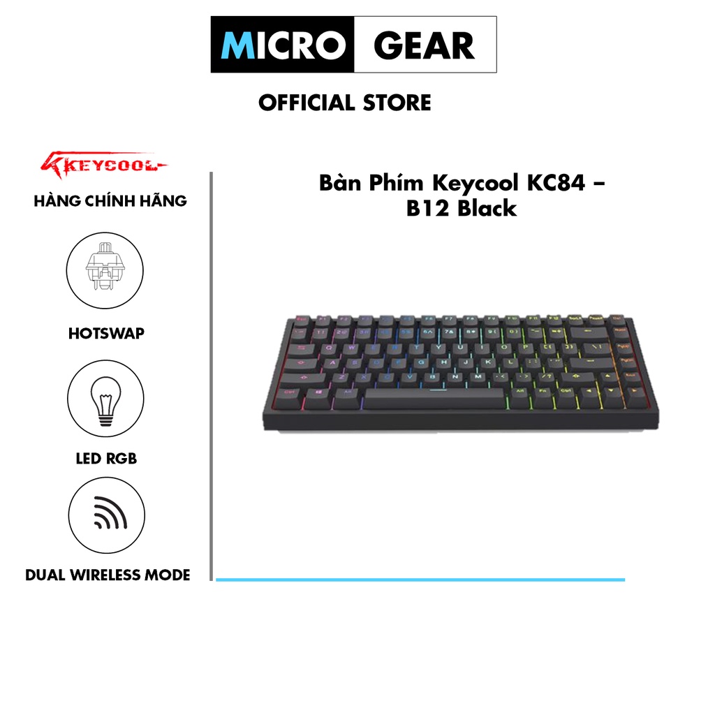 Bàn Phím Cơ 🎮FREESHIP🎮 Keycool KC84  - Hàng chính hãng BH 12 tháng