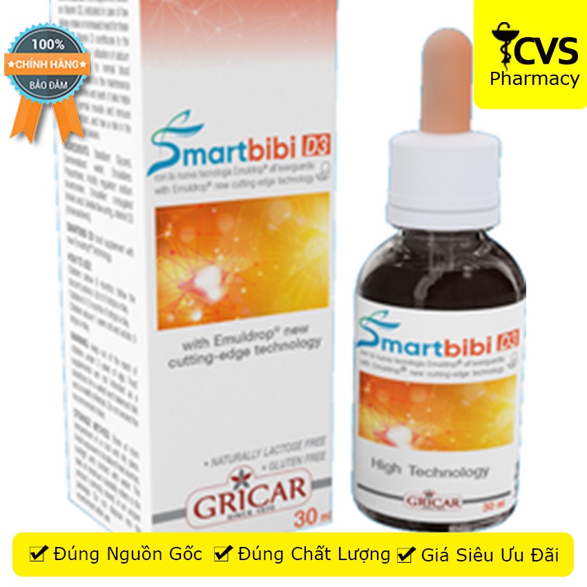 Siro SMARTBIBI D3 Chai 30ml - Bổ Sung Vitamin D3 - Cvspharmacy