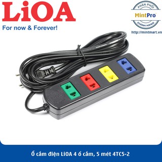 Ổ cắm điện LiOA 4 ổ cắm, 5 mét 4TC5-2 - Hàng Chính Hãng