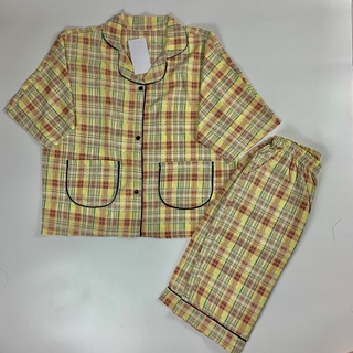 Bộ pyjama cánh dơi quần lỡ lụa Hàn họa tiết