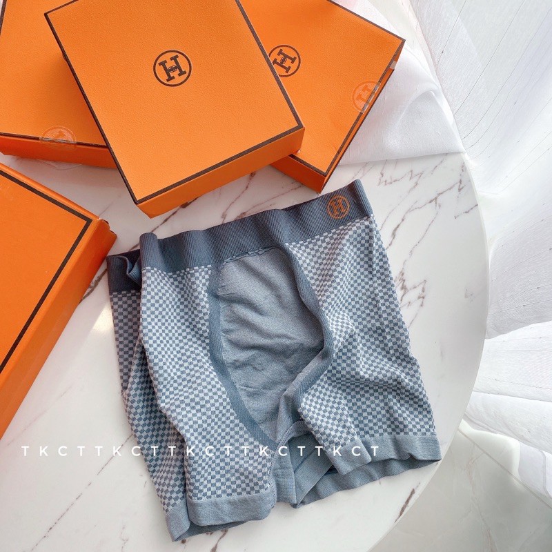 Hộp 3 Quần Sịp Nam Boxer - Quần Lót Nam Cotton Co Giãn 4 Chiều Chữ H Màu Cam