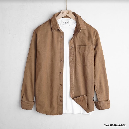 Áo Sơ Mi Denim Chất Vải denim  Xịn, Cổ Button Siêu Cool