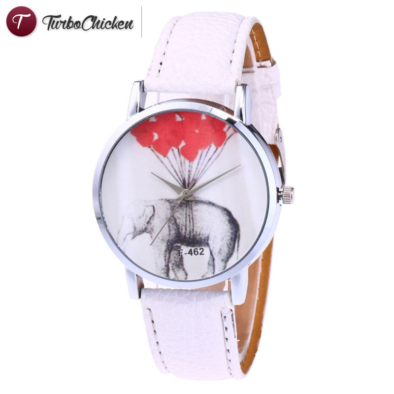 #Đồng hồ đeo tay# Round Dial Couple Watch Cartoon Printing Quartz Watch for Women Men Couple Watches Good Gifts