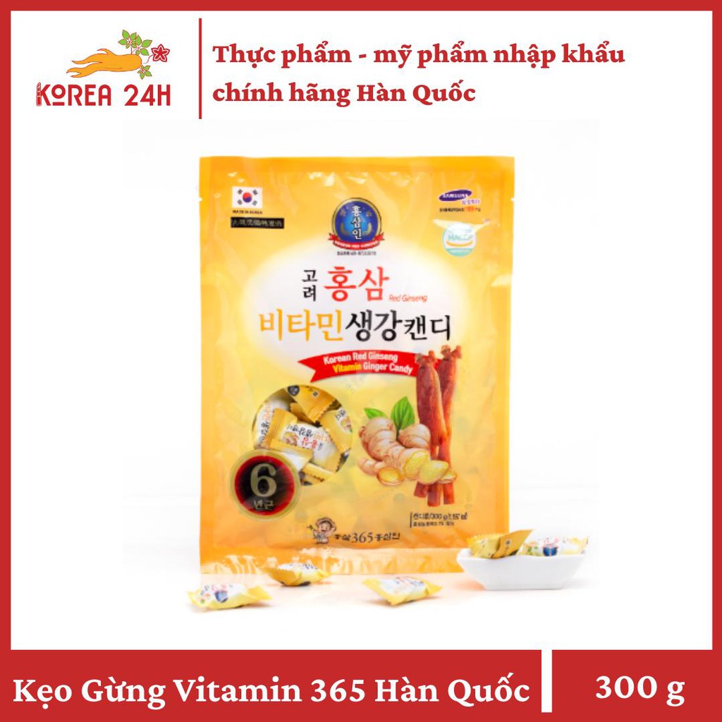 Kẹo Gừng Vitamin 365 Hồng Sâm Hàn Quốc