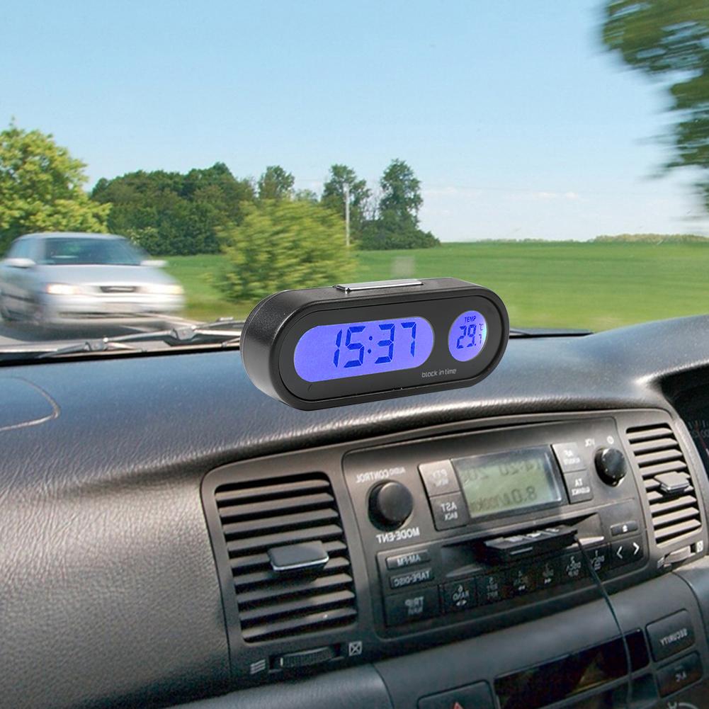 Xe ô tô 12v LCD Tự động LED kỹ thuật số Đồng hồ thời gian điện tử Nhiệt kế có đèn nền
