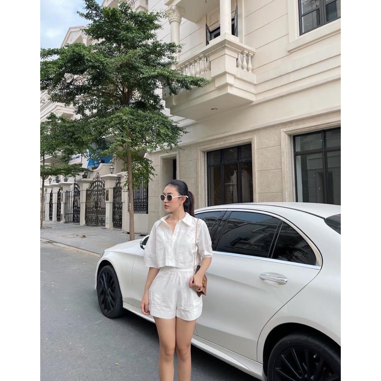 SET BỘ NỮ QUẦN SHORT + ÁO SƠ MI NÚT CÁ TÍNH DỄ THƯỜNG KÈM ẢNH THẬT 25288