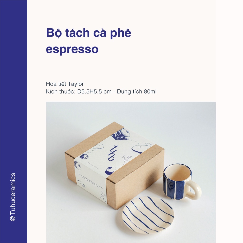 Bộ Tách Cà Phê Espresso hoạ tiết "Taylor"