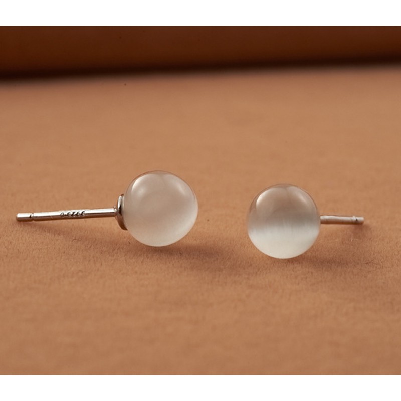 Bông tai bạc 925 cho phụ nữ ánh trăng opal đồ trang sức thời trang cổ điển