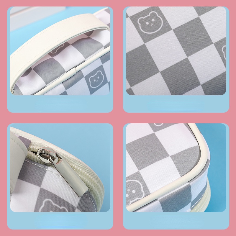 Túi Đựng Bút Họa Tiết Sữa Trắng Đen Sức Chứa Lớn