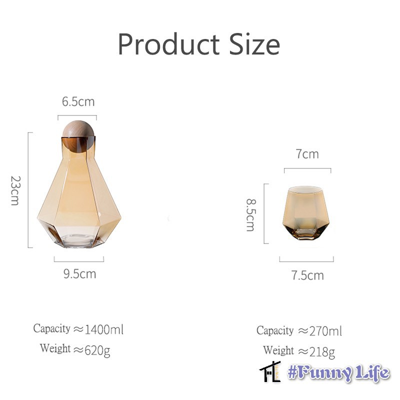 Bình thủy tinh đựng trà/đồ uống kiểu dáng mới lạ 1400ml | BigBuy360 - bigbuy360.vn