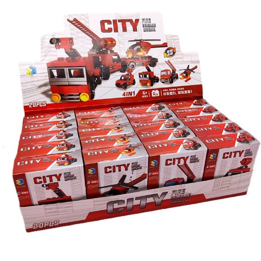 07017 Bộ Đồ Chơi Lego Mini 4in1 Mô Hình Đội Cứu Hỏa Thành Phố