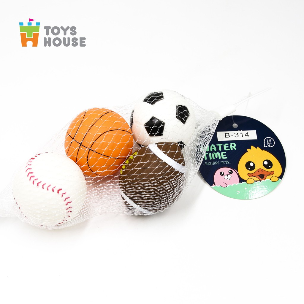 Đồ chơi nhà tắm cho bé-set 4 món hình con cá vô cùng dễ thương Toys House, hàng chính hãng