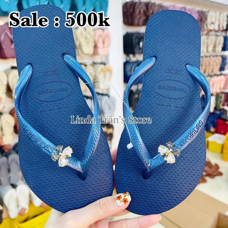 Dép HVN trơn mix charm nhỏ