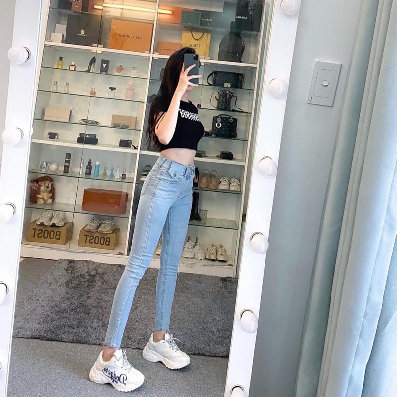 Quần Jeans Skinny 9 Tấc Lưng Nắp Túi [ẢNH THẬT] MÓM STORE VNXK