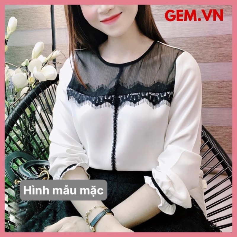 Áo kiểu phối ren G186 chất mát mặc đi học hay công sở đều hợp thời trang, đủ size nhiều màu GEM.VN