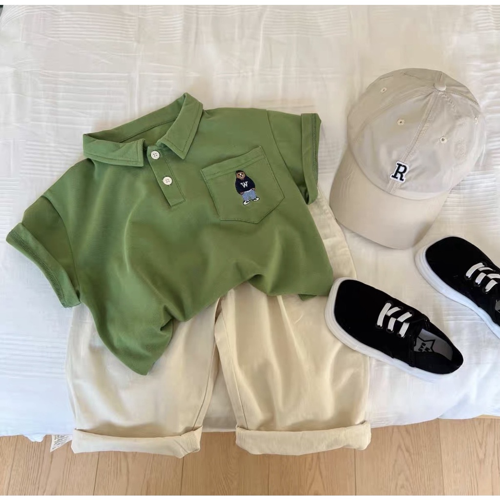 Áo Polo Trẻ Em, Áo Cộc Tay Chất Thun CottonQuần Jean Lửng Dành Cho Bé Trai Từ 5kg Đến 32kg Chaarlie Kids