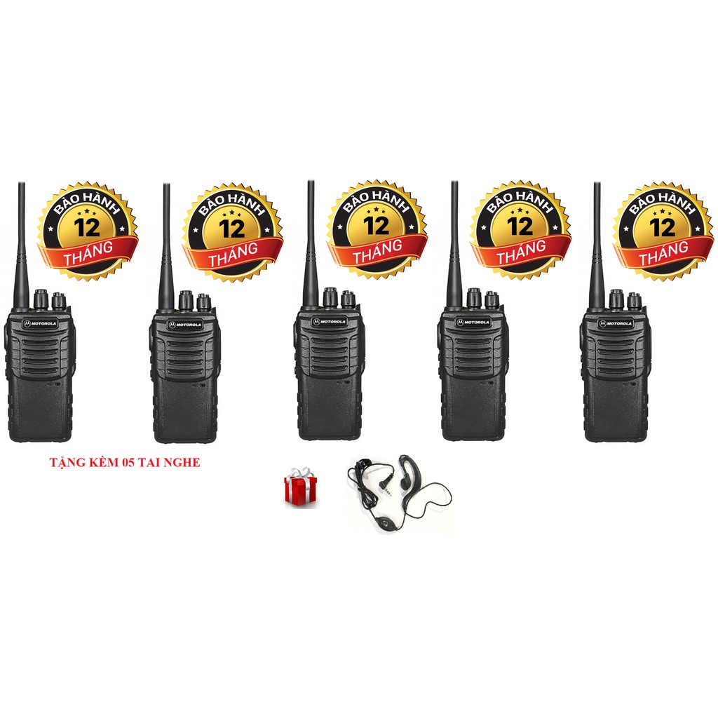Bộ 5 Bộ đàm Motorola chất lượng cao GP728 (Siêu bền bỉ, Bộ đàm xây dựng, Bộ đàm công trường)