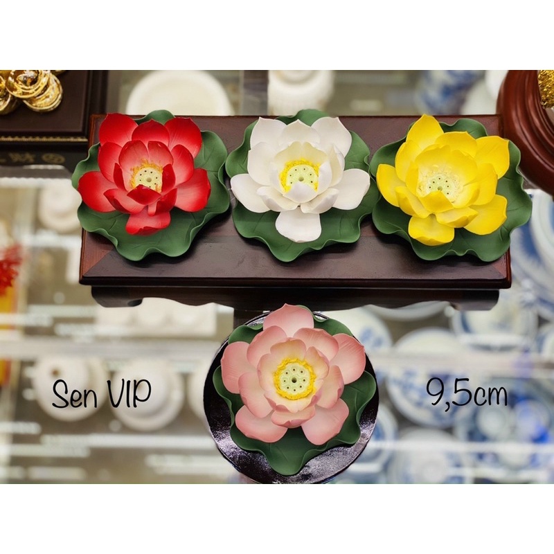 Hoa Sen Sứ Thả Bát Hoa Sen Sứ Đốt Trầm Thả Bát Hoa Sứ Phong Thuỷ Cao Cấp 5 Mẫu Đủ Size VIP