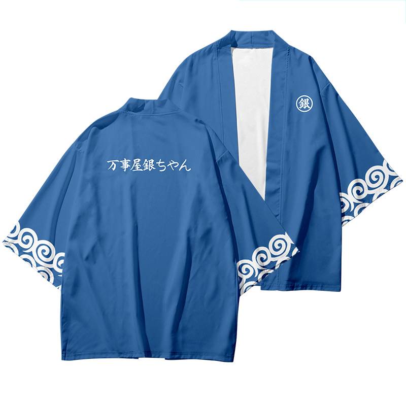 Áo Khoác Ngoài Tay Dài Kiểu Kimono GINTAMA Haori Hóa Trang Gintoki Anime Giản Dị Kích Thước Lớn Dành Cho Nam Và Nữ