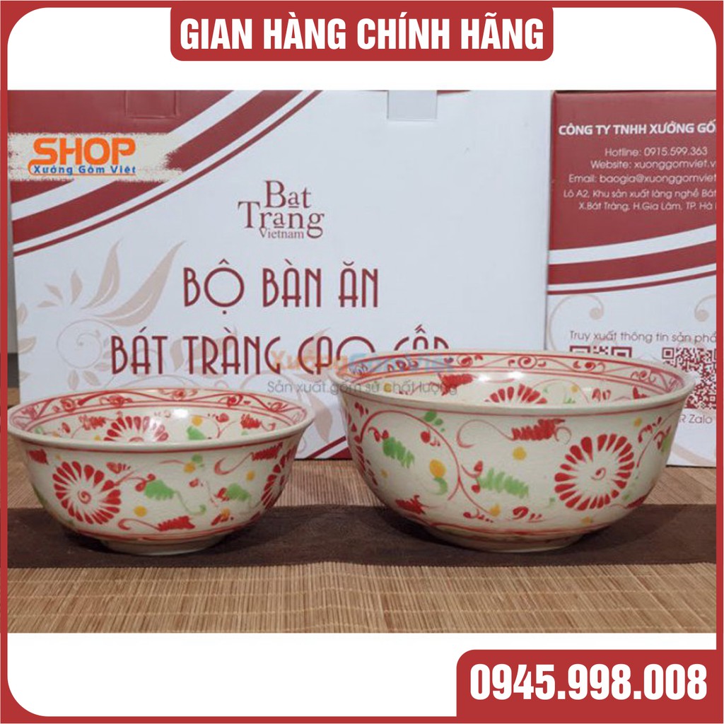 [sale sale sale] bộ bát đĩa cúc đỏ giả cổ tuyệt đẹp trang trí bàn ăn gia đình sang trọng và đẳng cấp - XƯỞNG GỐM VIỆT