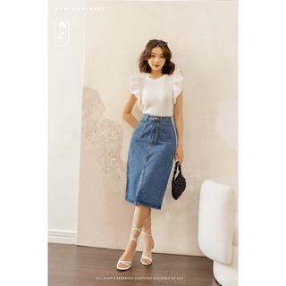 OLV - Áo Jacquard Blouse in Cream