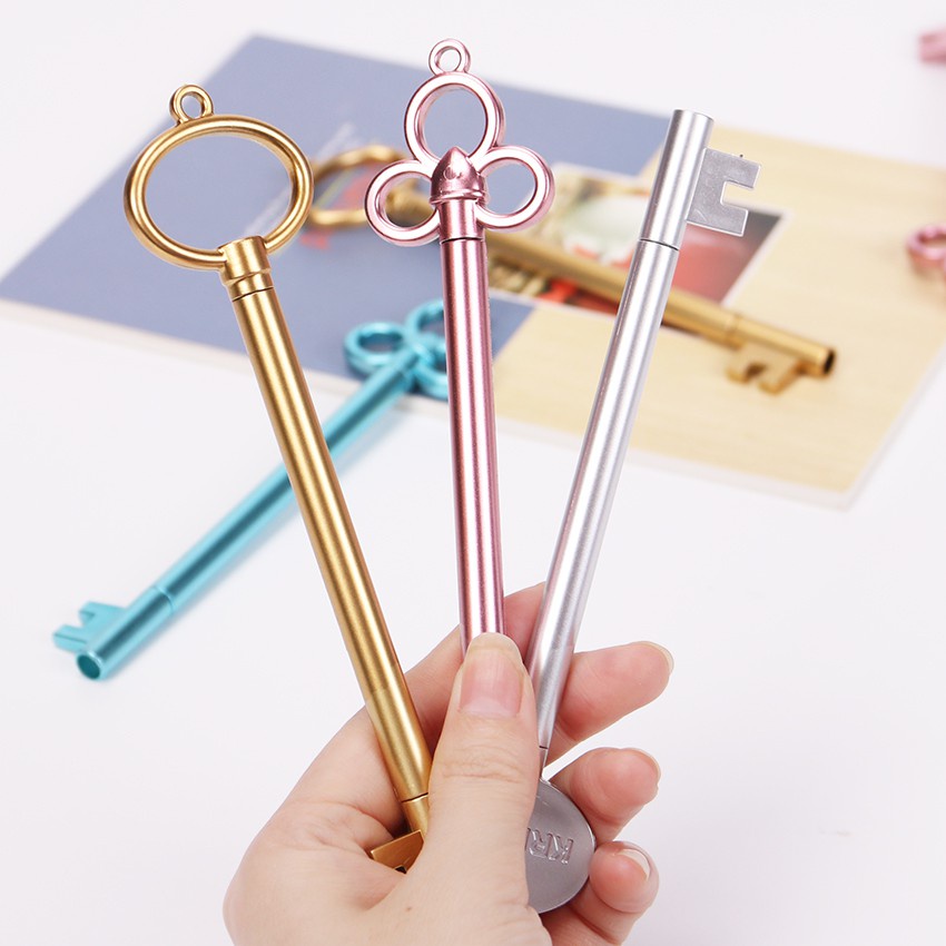 Bút bi mực đen ngòi 0.38mm thiết kế kiểu chìa khóa sáng tạo