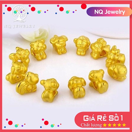 Charm bạc mạ vàng 12 con giáp xỏ ngang - NQ Jewelry