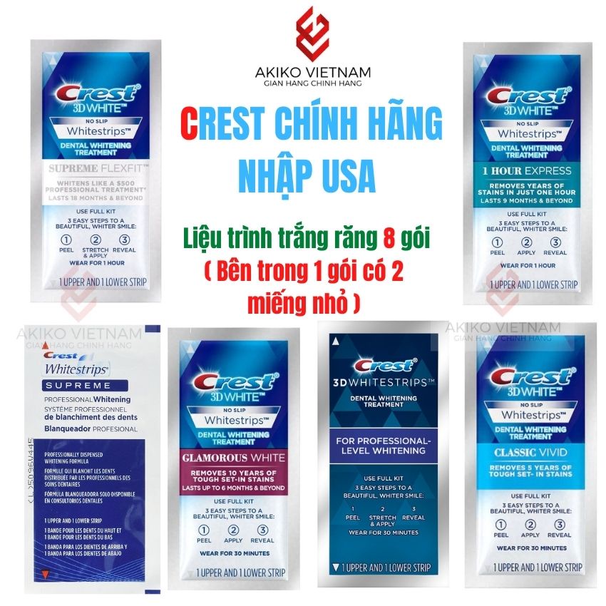 [ 1 GÓI lẻ ] Miếng dán trắng răng ❤ FREESHIP ❤ Miếng dán Crest 3D White Whitestrips [Hàng Mỹ] - trắng răng Crest