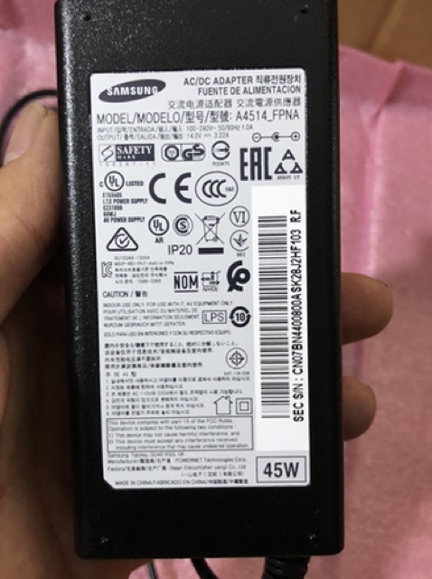 Adapter nguồn samsung 14v 3.22a chính hãng