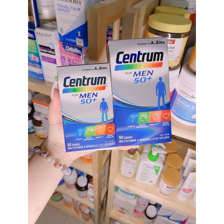 VITAMIN TỔNG HỢP CHO NAM TRÊN 50 TUỔI CENTRUM VITAMIN 50+ ÚC 60 - 90 VIÊN