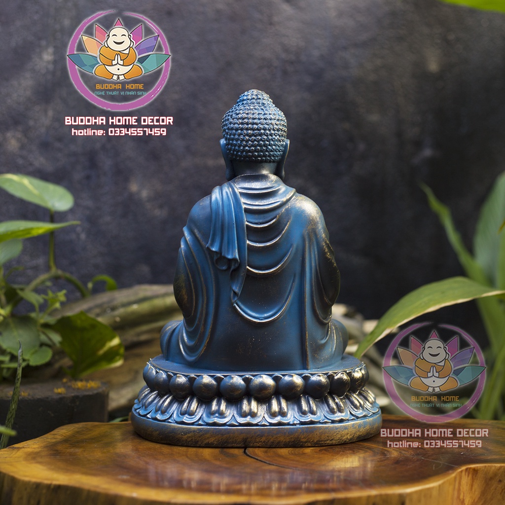 Tượng Thích Ca Mâu Ni 30 cm màu xanh đồng cổ trang trí nhà cửa, thờ cúng, phong thủy