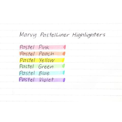 Bộ 6 bút đánh dấu Marvy PastelLiner Highlighter (6 màu Pastel)