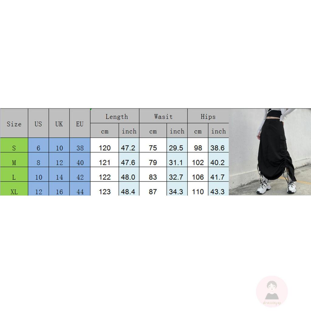 Chân Váy Dài Dáng Rộng Màu Sắc Đơn Giản Phối Dây Rút Tùy Chỉnh Thời Trang Cho Nữ
