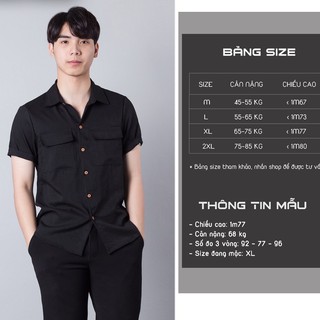 Áo sơ mi nam GW áo đũi nam cổ bè cộc tay
