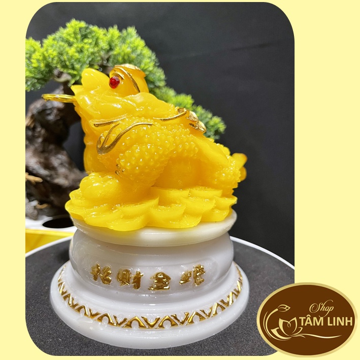 Cóc Ba Chân ngậm tiền-Thiềm Thừ chiêu tài lộc có đế xoay nhiều màu