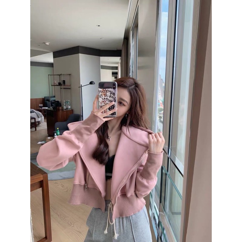 Áo Khoác Croptop Ôm Eo Dây Kéo Chéo Hai Bên Độc✨ | BigBuy360 - bigbuy360.vn