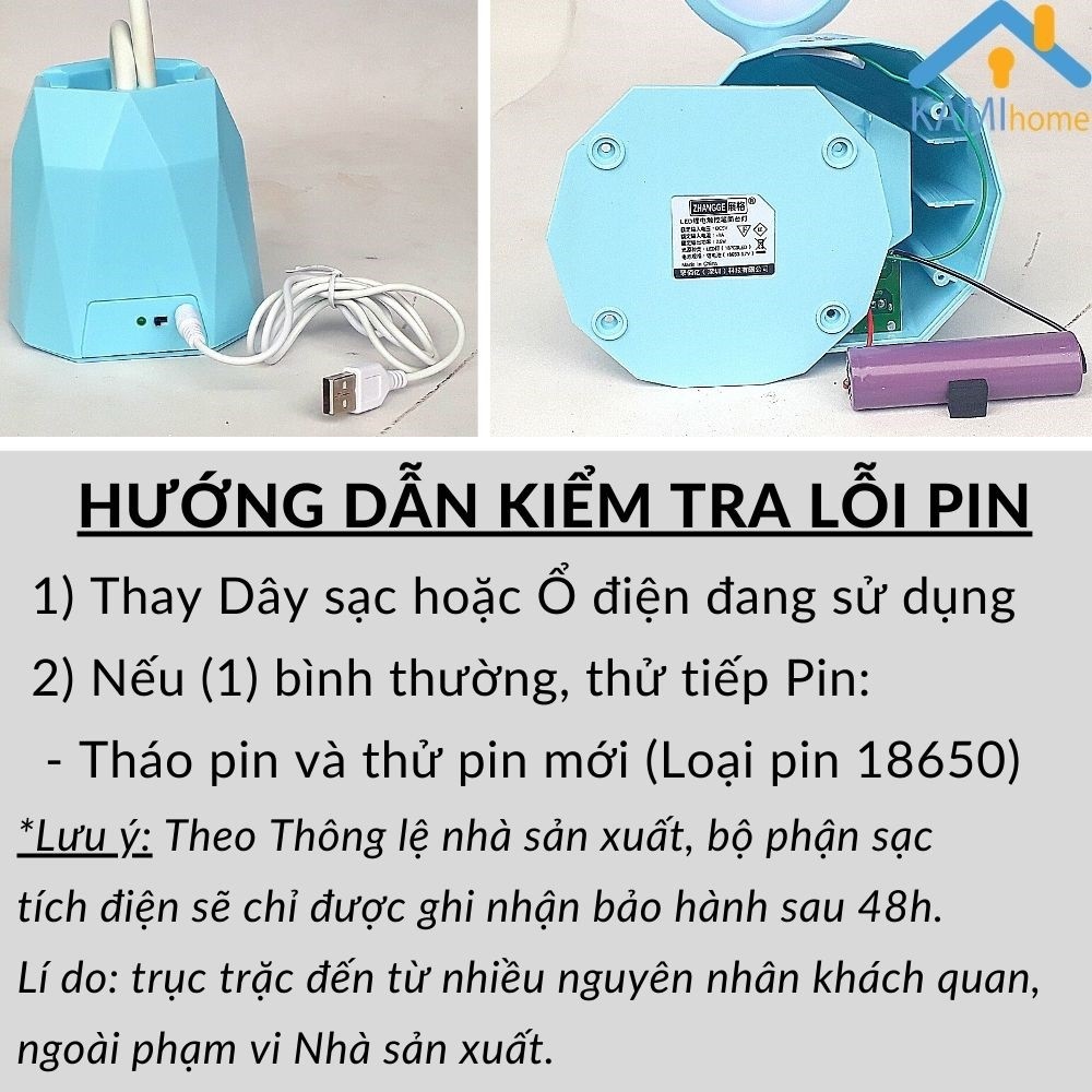 Đèn học để bàn chống cận cảm ứng tích điện kiêm hộp đựng bút và giá đỡ điện thoại - Đèn học chống cận thị Kami36021