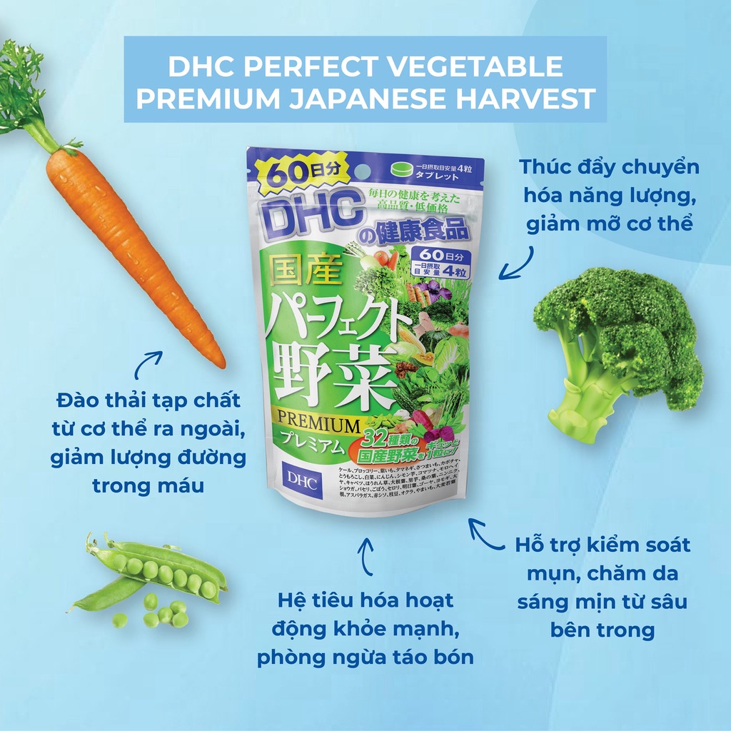 Viên uống rau củ DHC Perfect Vegetable 90 ngày (360 viên/ gói)