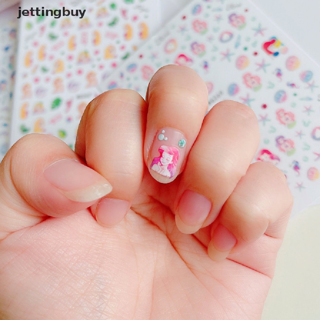 Miếng dán trang trí móng tay JETTING tự dính họa tiết công chúa disney hoạt hình
