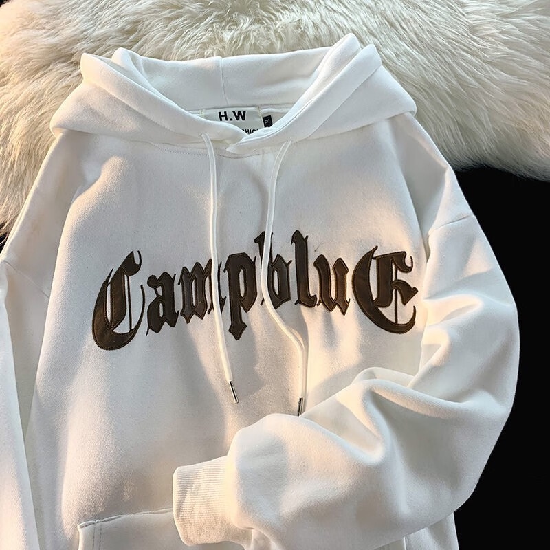 Áo Hoodie Tay Dài Dáng Rộng In Chữ Thời Trang Dành Cho Nam