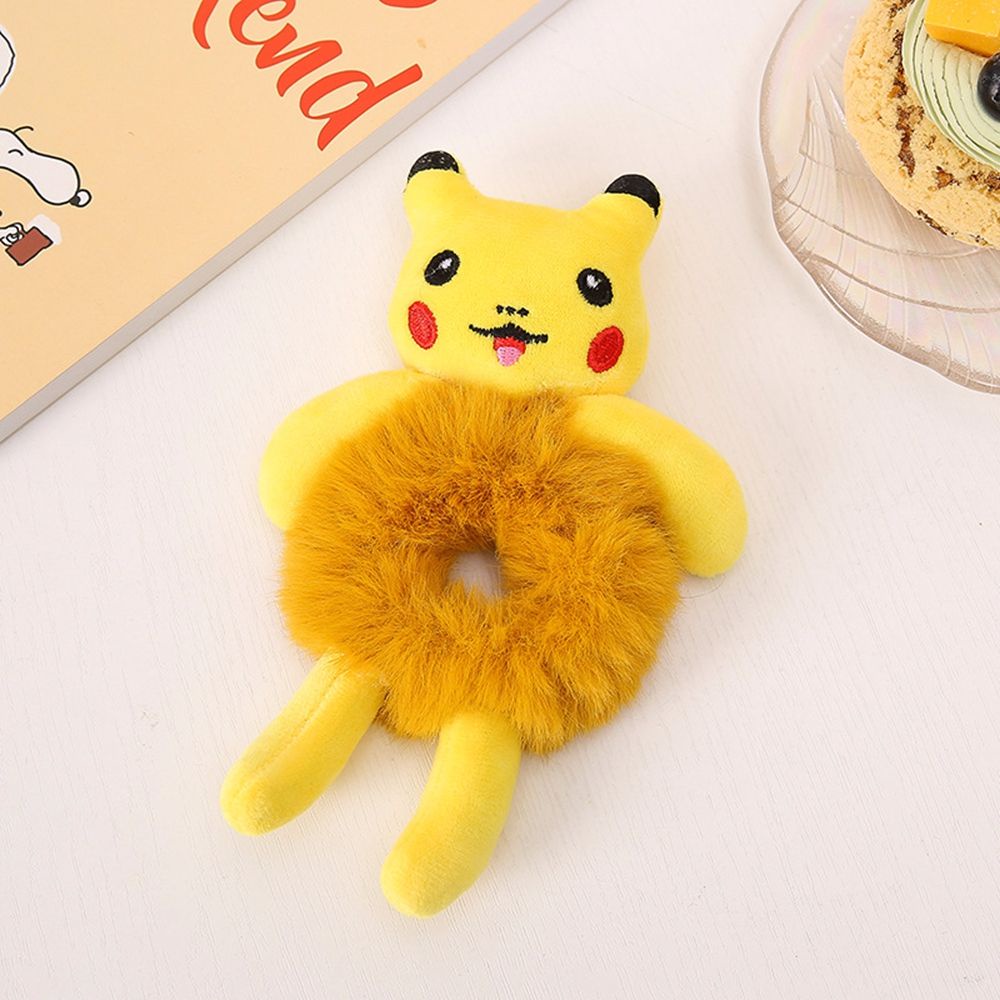 Dây buộc tóc co giãn phối lông hình động vật hoạt họa thời trang Hàn Quốc đáng yêu cho nữ