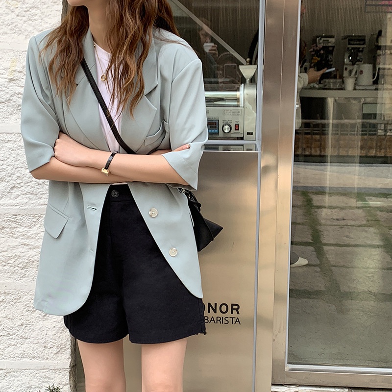Quần short nữ Lưng cao Màu trơn Form rộng Cao cấp Ulzzang Hàn Quốc Quần sooc đùi nữ Cạp cao Thời trang