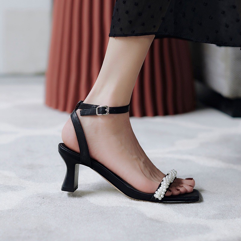 Sandal dây mảnh đính ngọc mới 2021 kèm ảnh thật