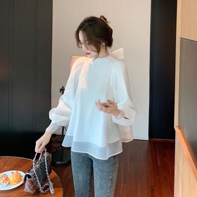 Hàng Mới Về Áo Sơ Mi Dài Tay Dáng Rộng Phong Cách Hàn Quốc Baju Wanita Lengan Panjang Hàng Mới Dành Cho Bạn Nữ