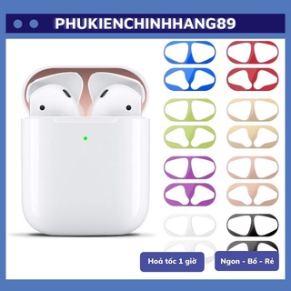🍀 🌳ap 1 2 3 pro 🌳miếng dán kim loại bảo vệ hộp sạc tai nghe bluetooth ap chất lượng cao tính năng chống bụi- pk